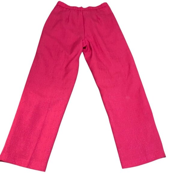 Vintage Pant Suit Womens 12 Power Suit Hot Pink Lined Pleated High Waist Pants - Picture 14 of 16